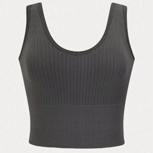 SHEIN Ribbed Gray Tank Top